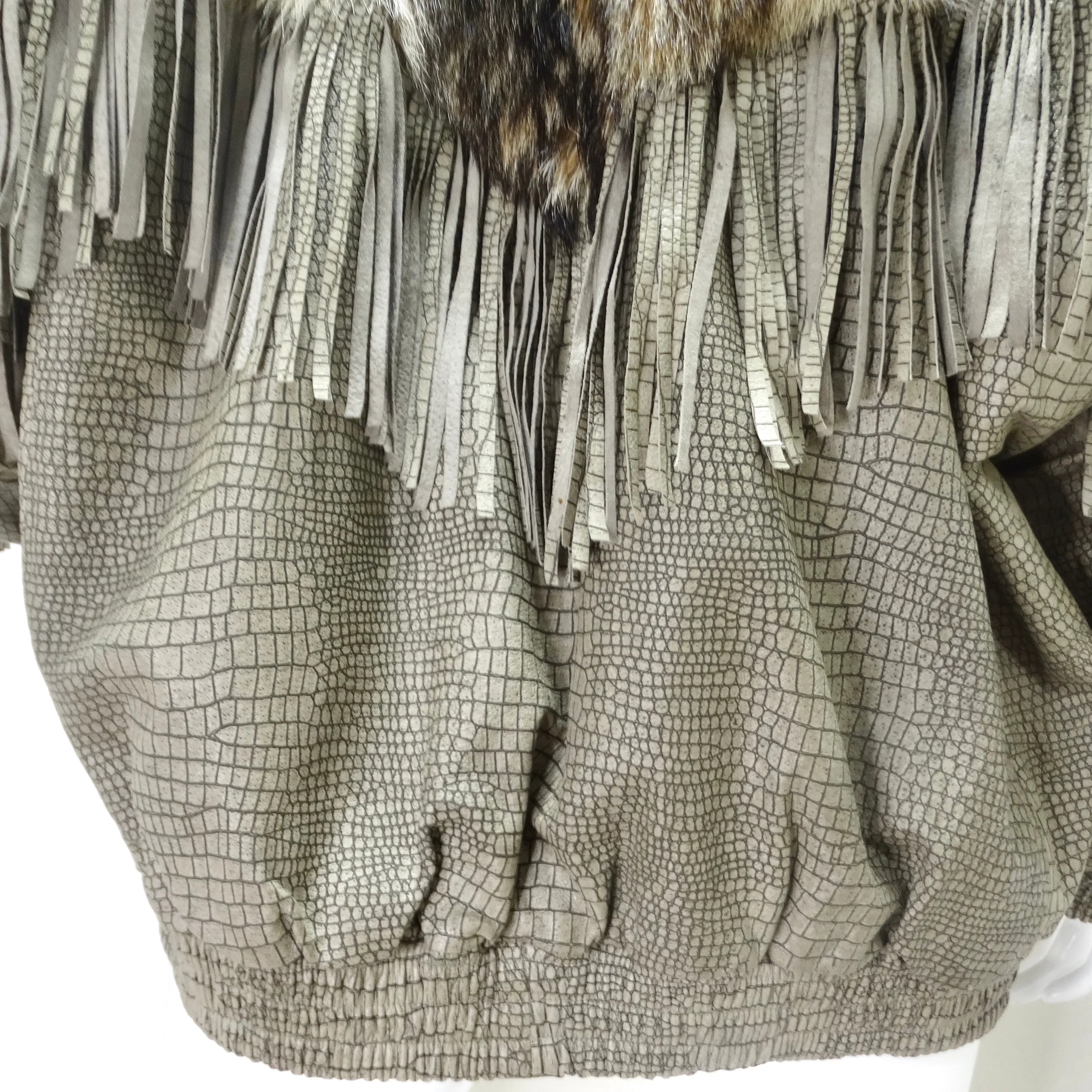 1980s Carlo Palazzi Coyote Fur Leather Fringe Jacket