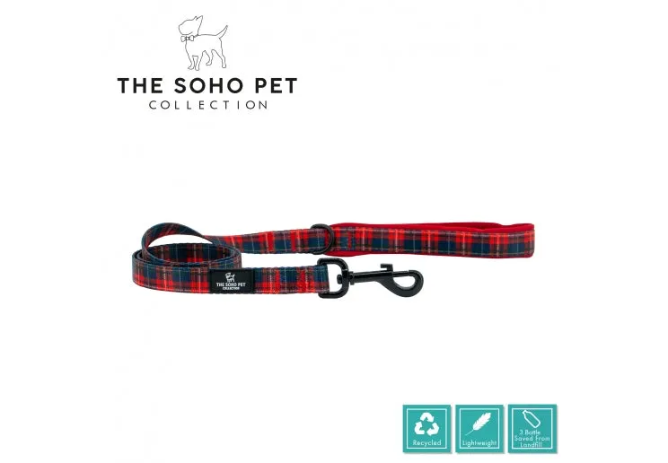 Ancol Soho Pet Tartan Patterned Lead 1mx19mm