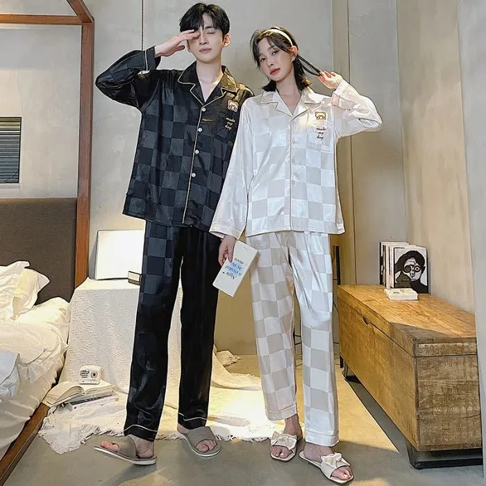 Autumn Silk Couple Pajama Set