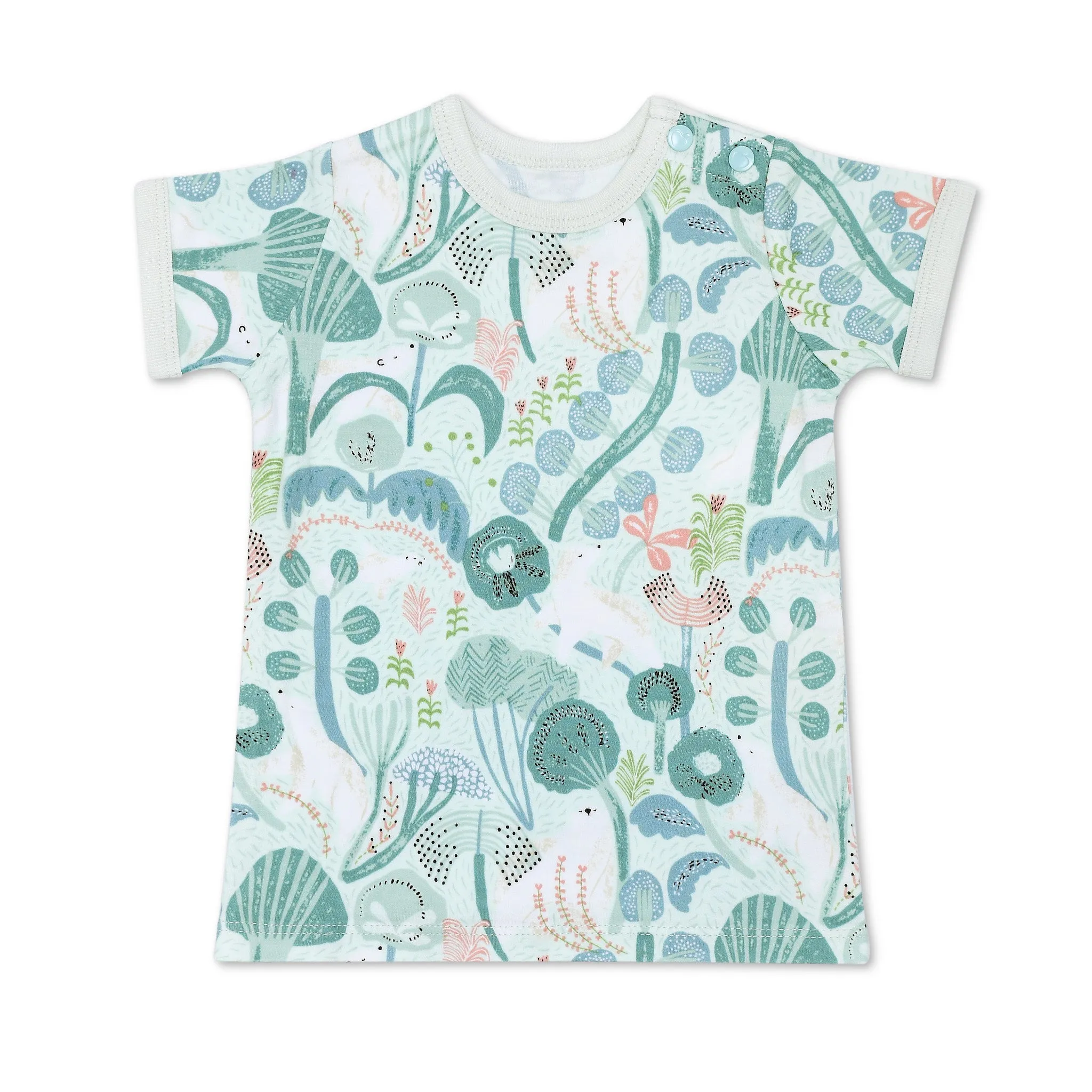 Bamboo Blend Short Sleeve Shirt - Minty Bear Bloom