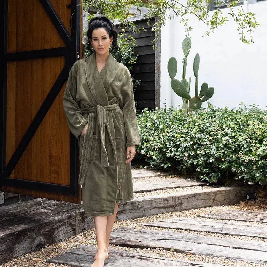 Bambury | Microplush Bathrobe - Olive