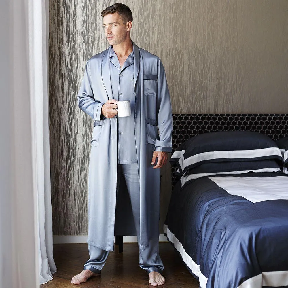 Best men's silk long pajamas Set  Luxury Silk Pajamas Robe Set