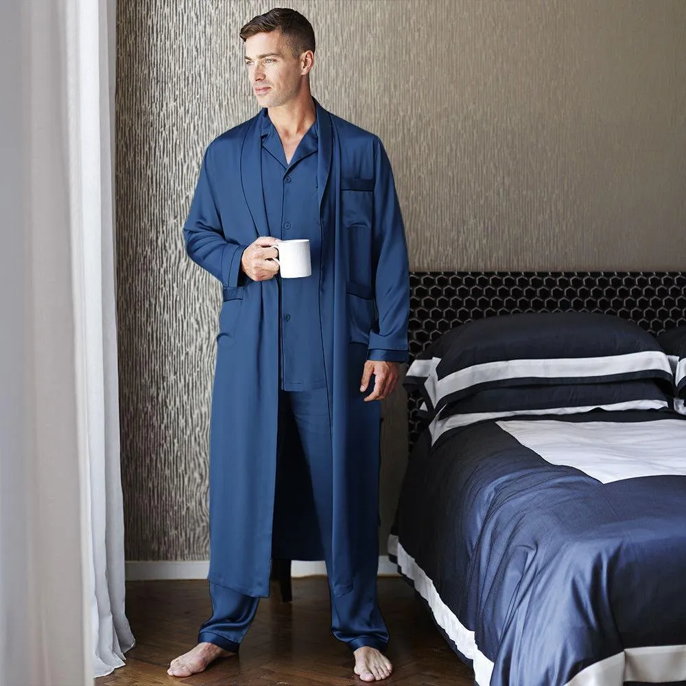 Best men's silk long pajamas Set  Luxury Silk Pajamas Robe Set