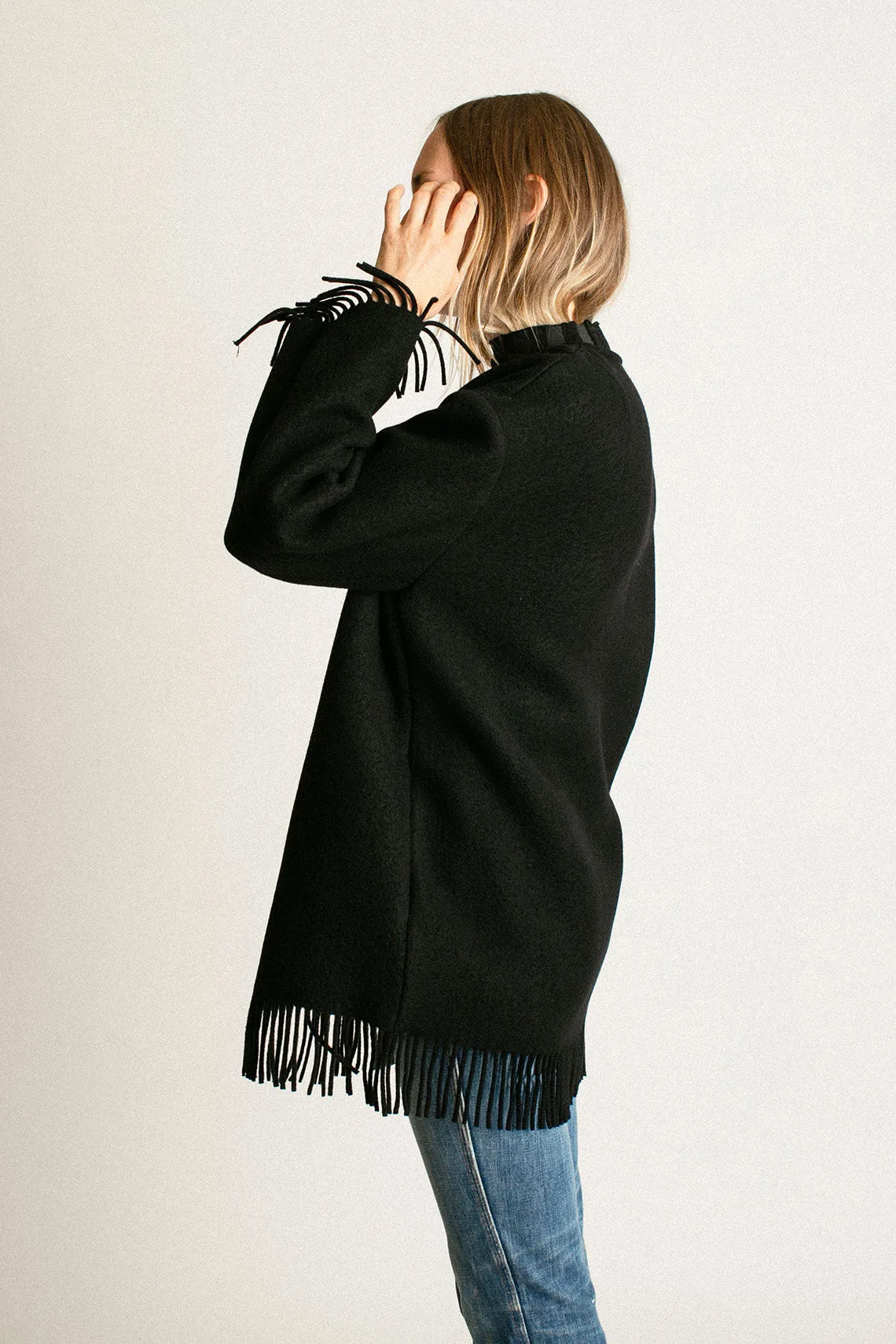 Black Agnes Fringe Jacket