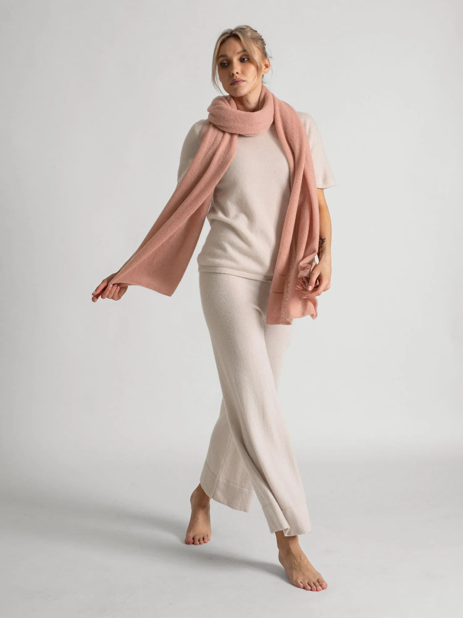 Cashmere pants "Engla" - pearl