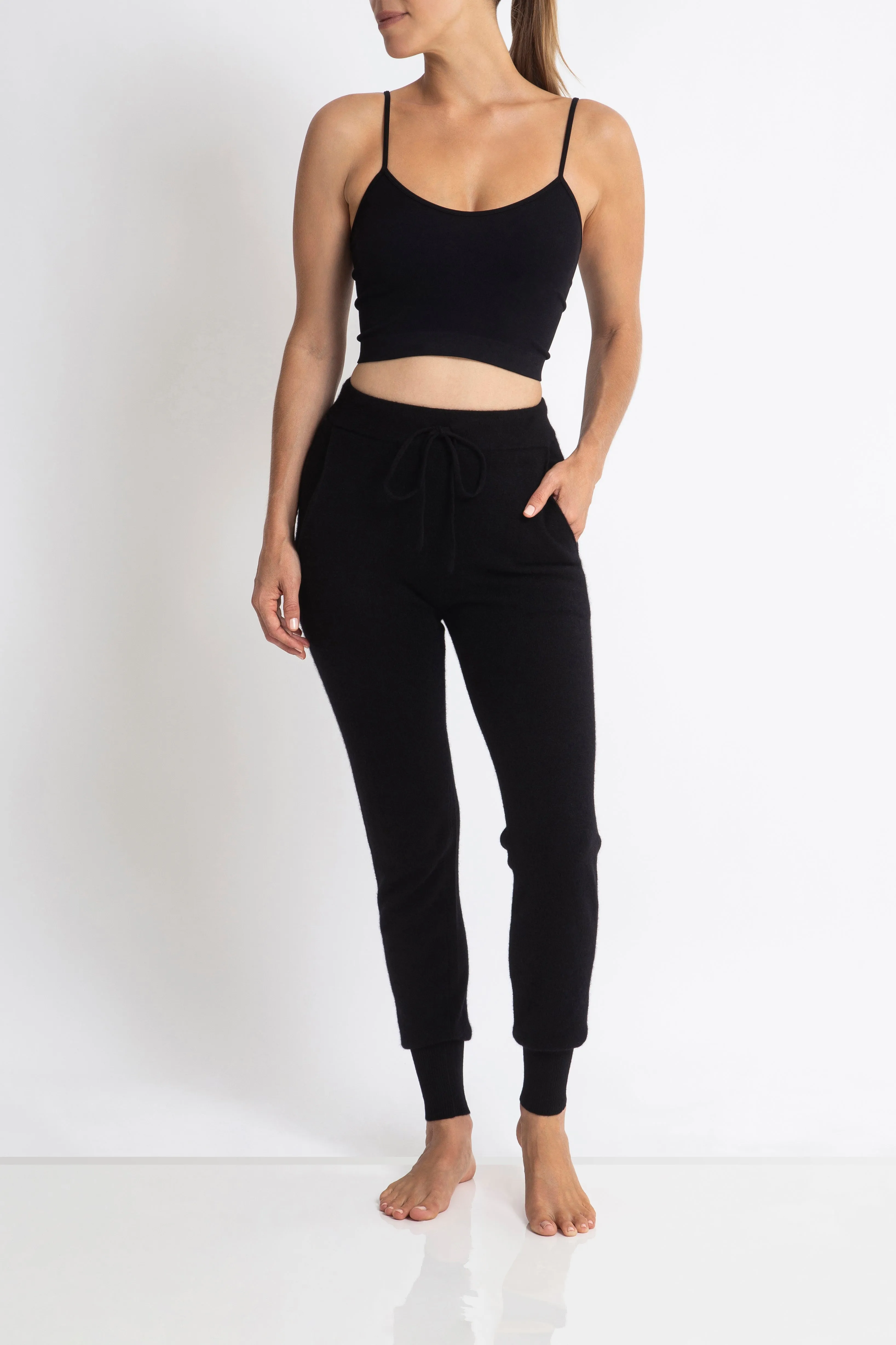 Cashmere Track Pants in Black