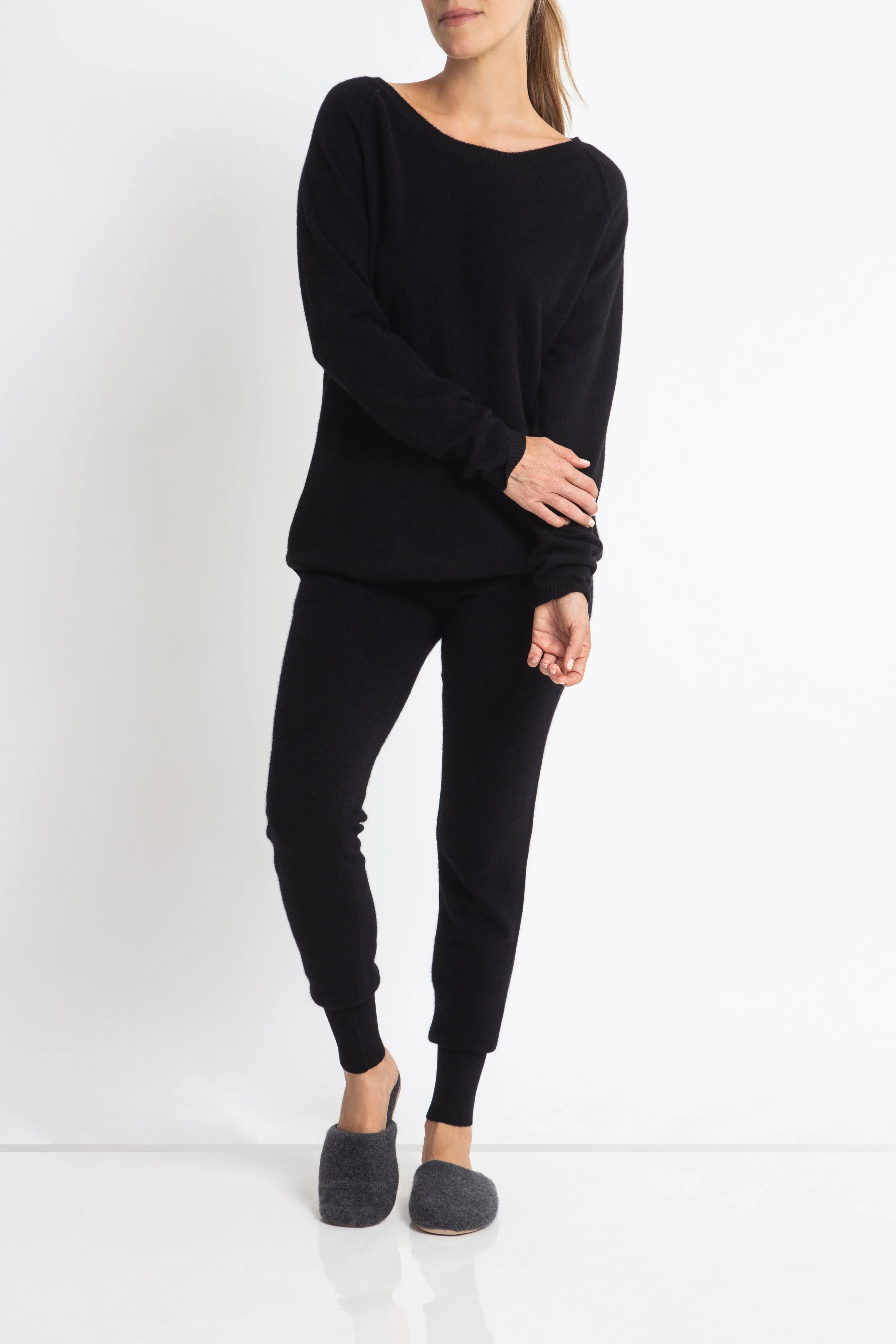 Cashmere Track Pants in Black