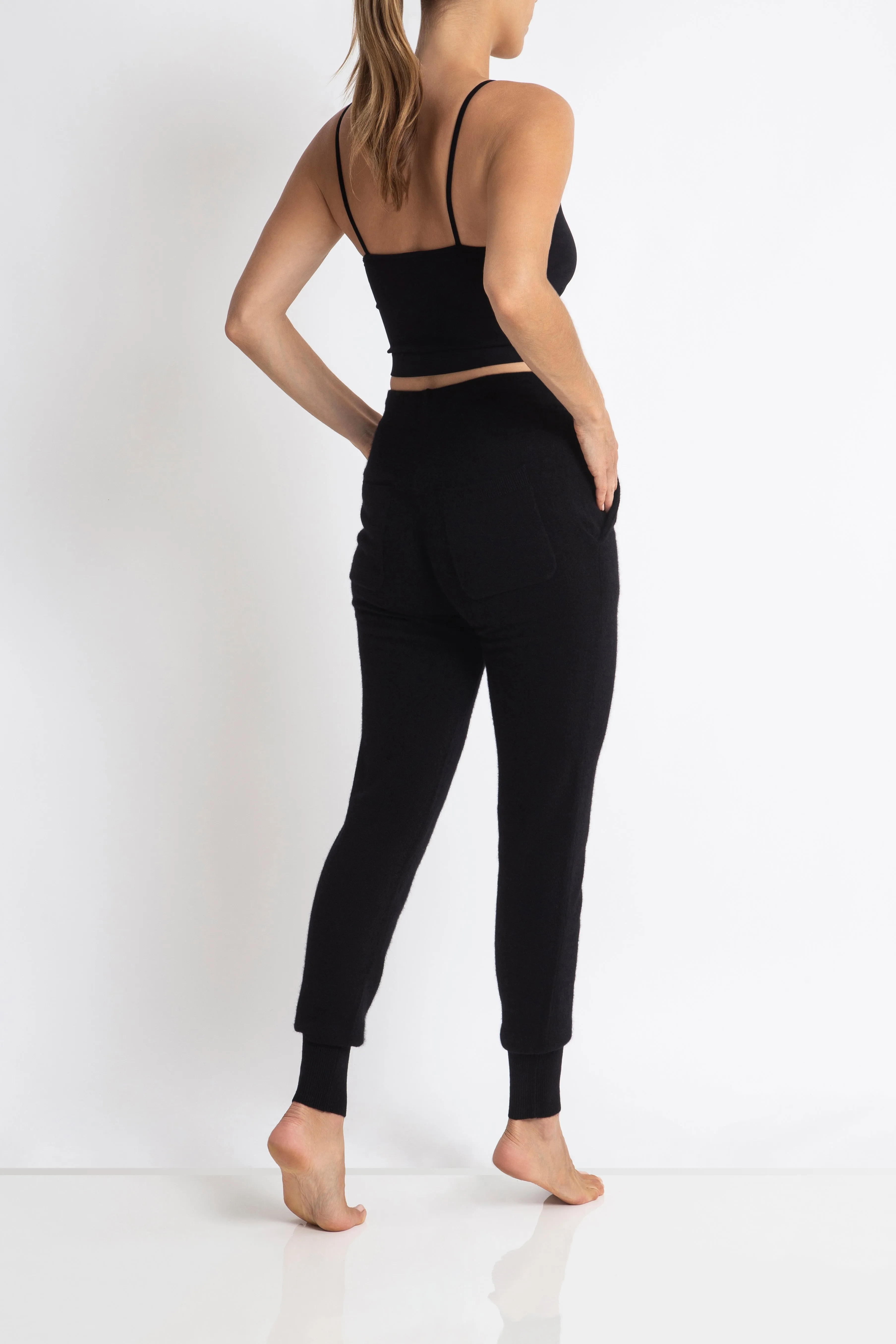 Cashmere Track Pants in Black