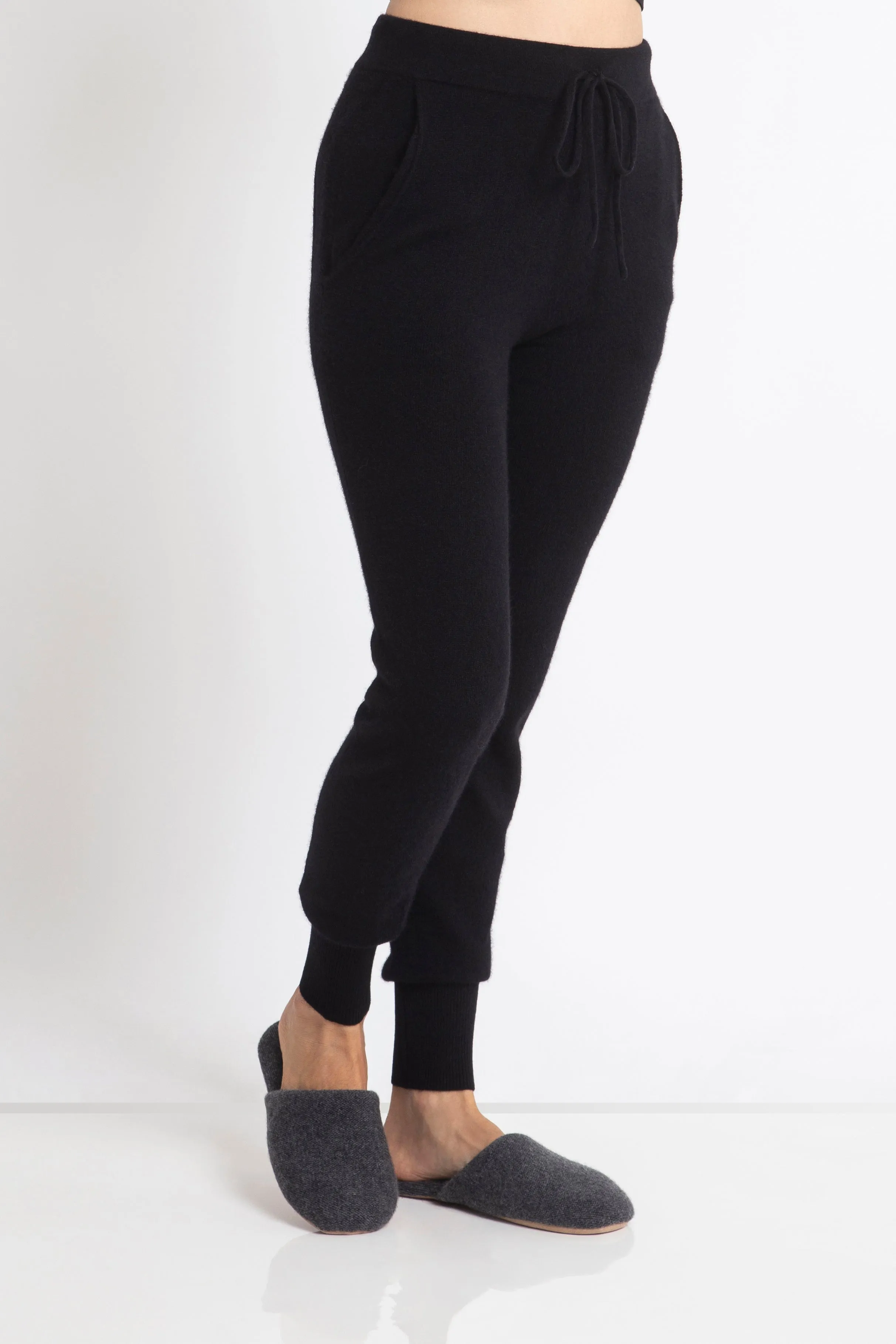 Cashmere Track Pants in Black