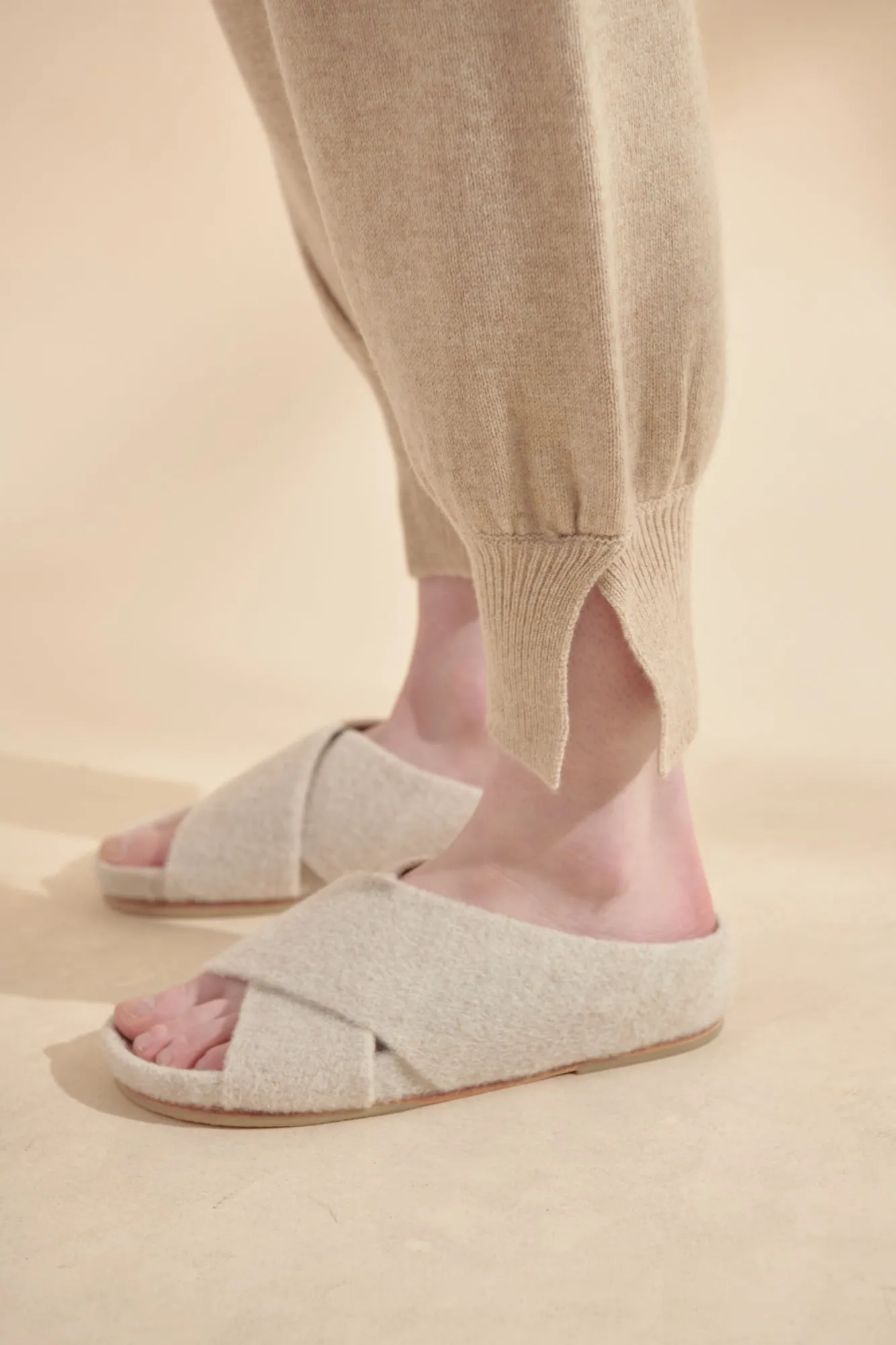 Cashmere wool blend sweater jogger pants