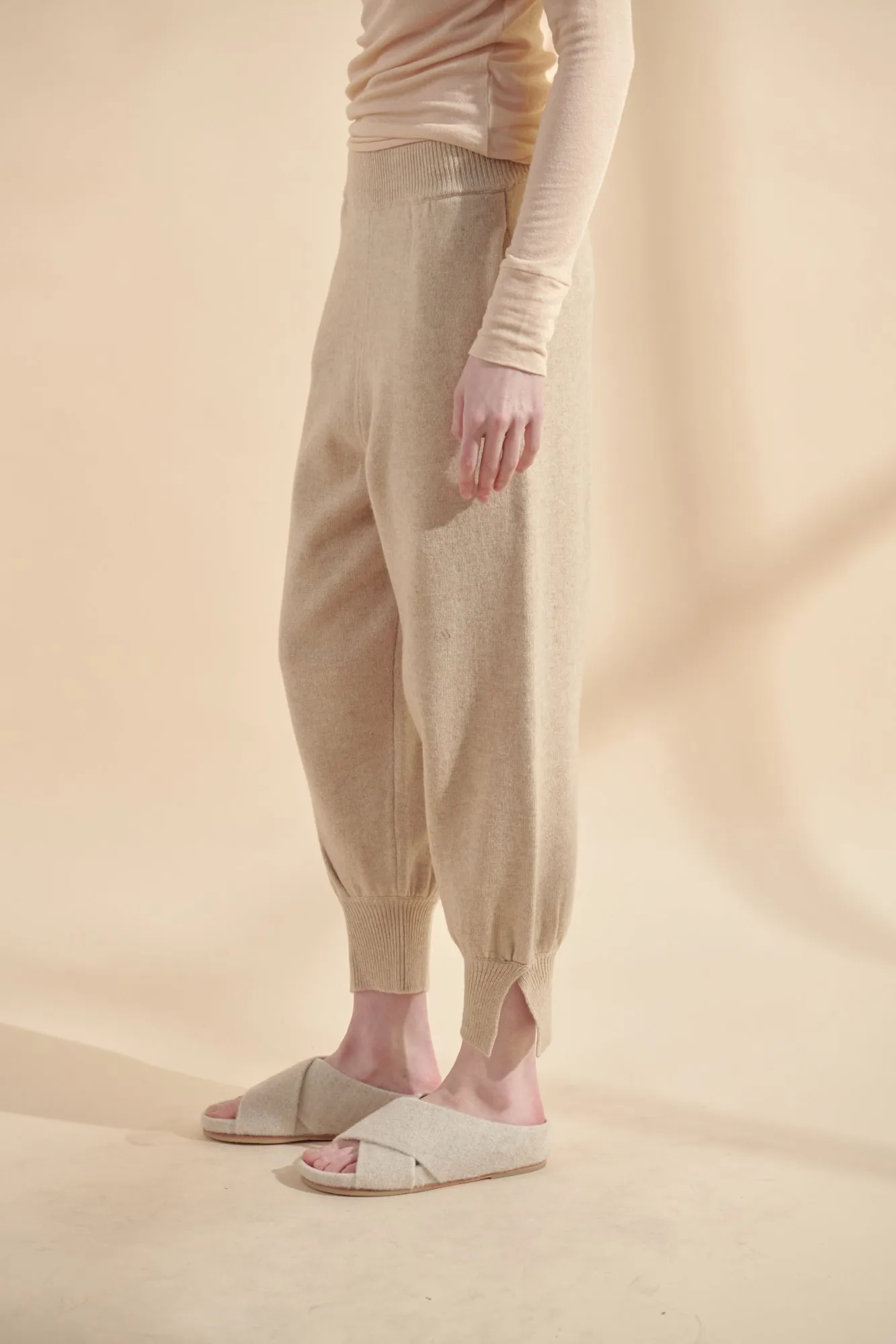 Cashmere wool blend sweater jogger pants