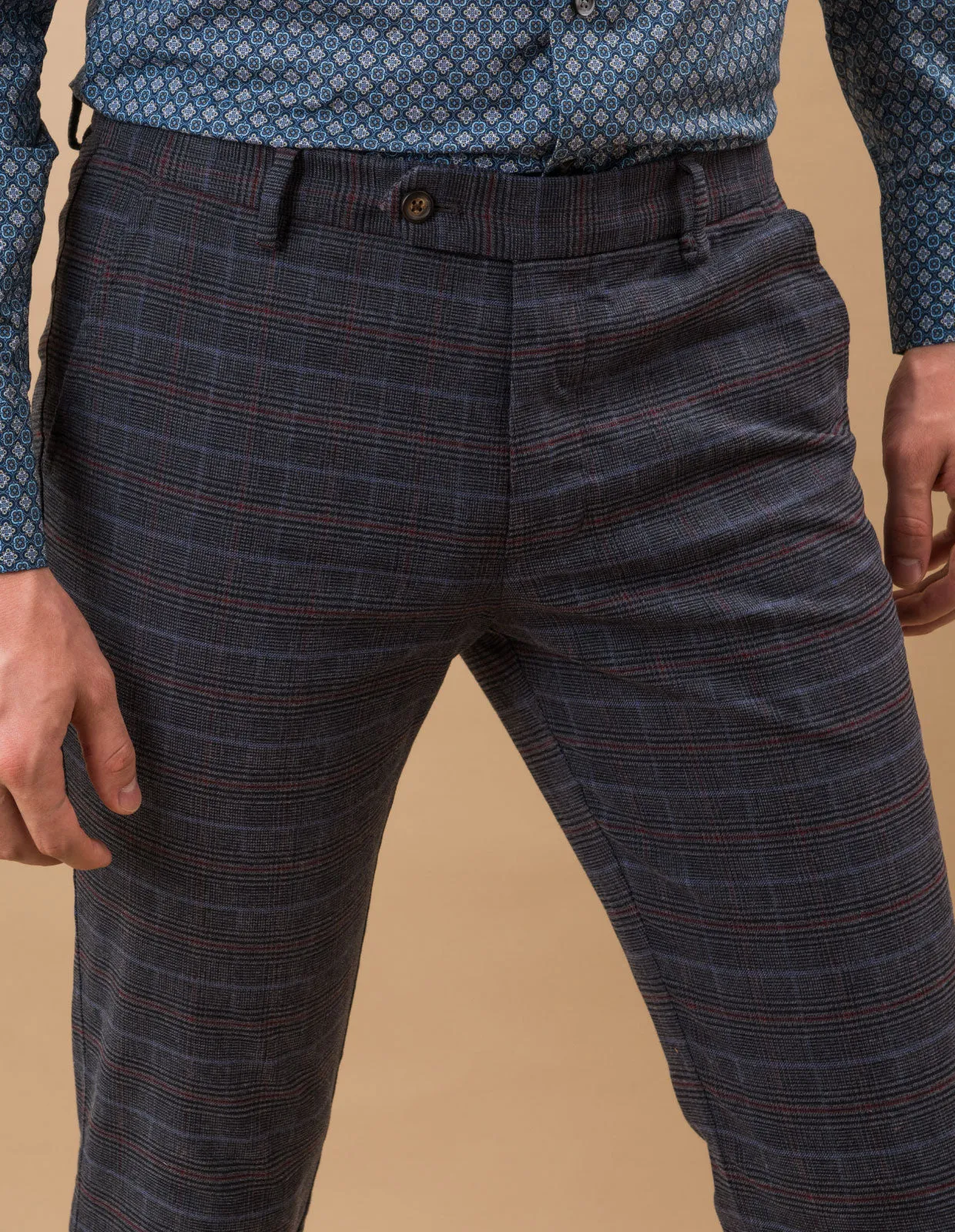 Charcoal Multi Glen Plaid | Chino