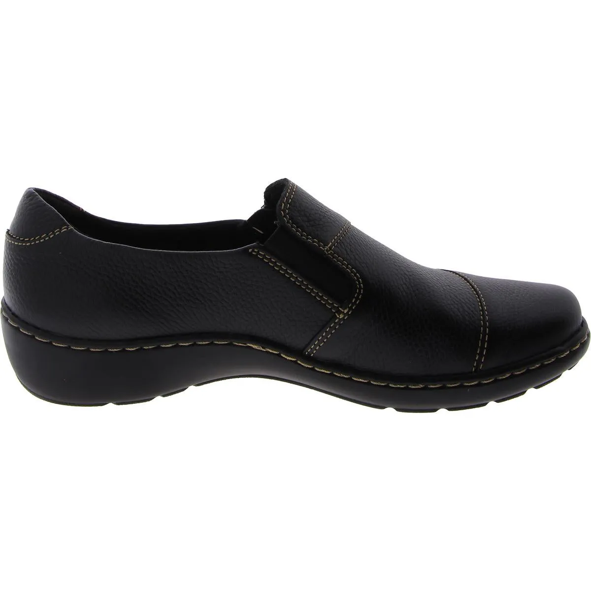 Clarks Womens Leather Slip-On Flat Shoes