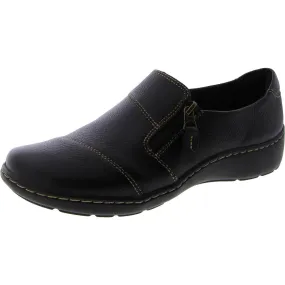 Clarks Womens Leather Slip-On Flat Shoes