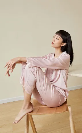 Cozy •  Silk Satin Long Sleeve Pajamas Set