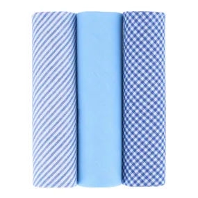 CTM® Men's Boxed Fancy Cotton Patterned Handkerchiefs (3 piece set)