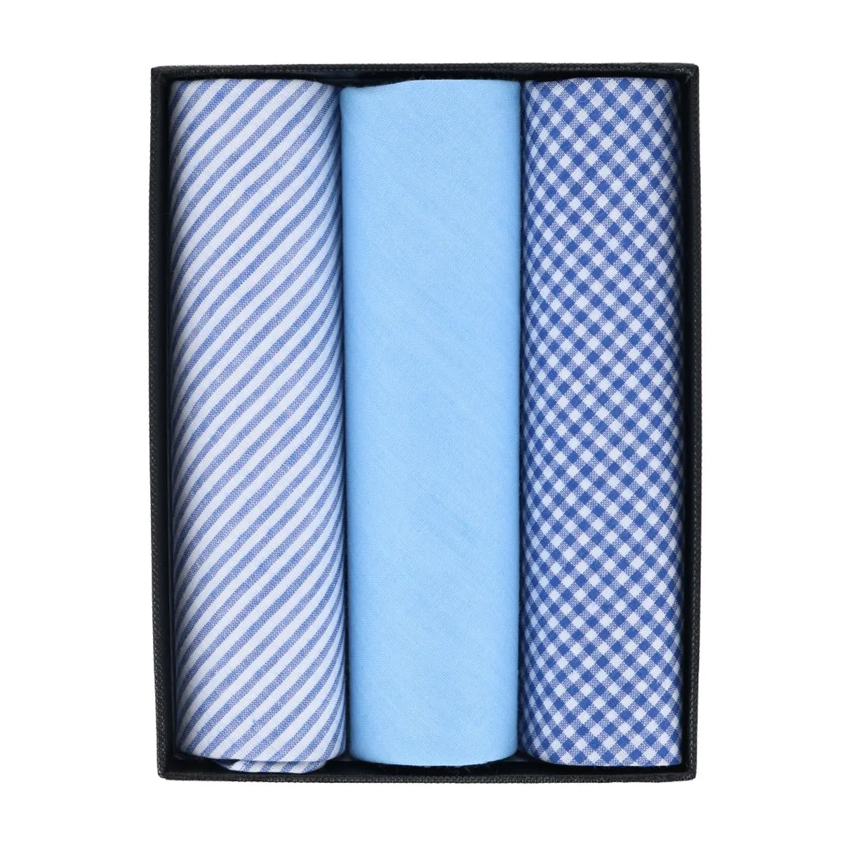 CTM® Men's Boxed Fancy Cotton Patterned Handkerchiefs (3 piece set)