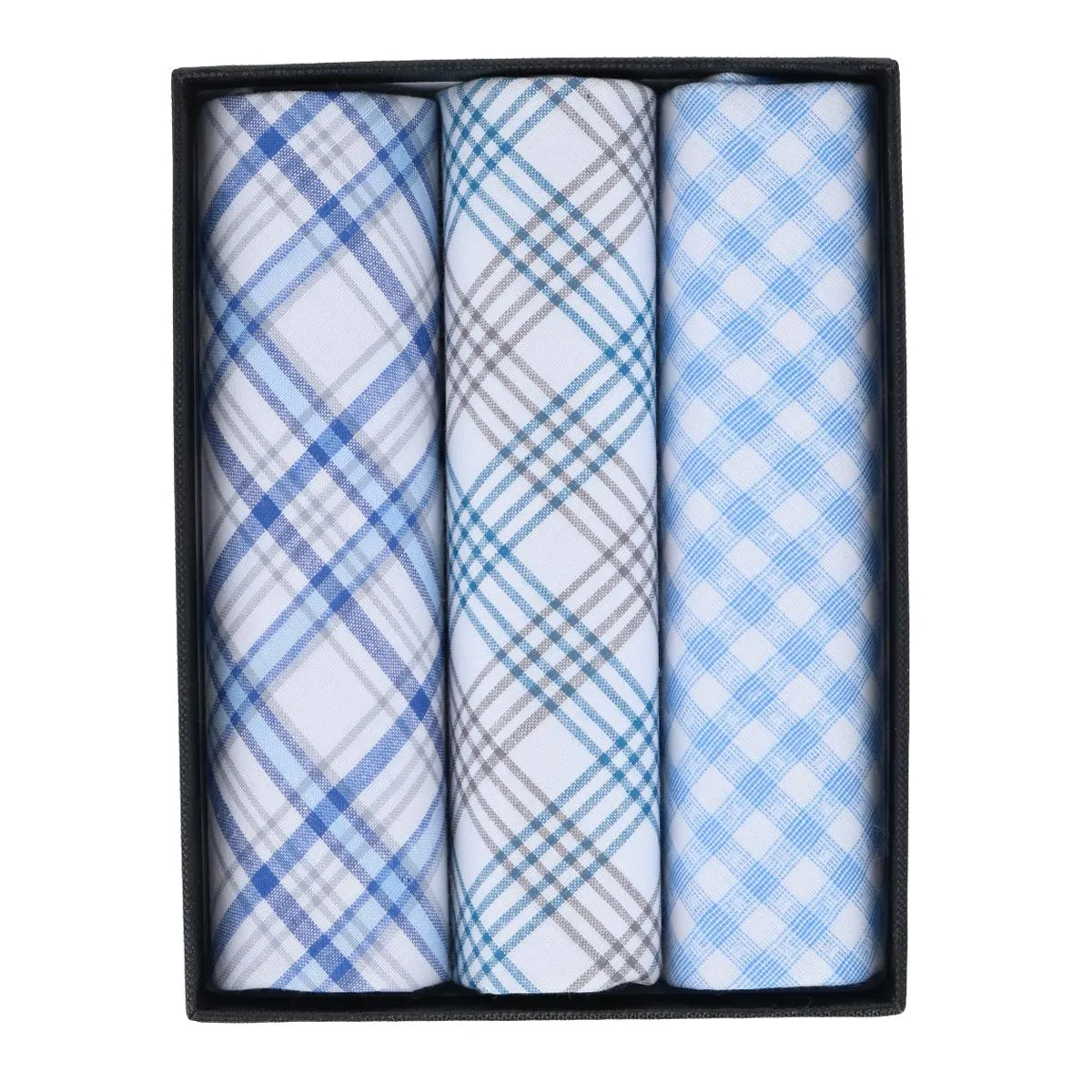 CTM® Men's Boxed Fancy Cotton Patterned Handkerchiefs (3 piece set)