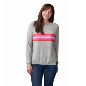 Davina Cashmere Silver Jumper Multi-colour Stripes