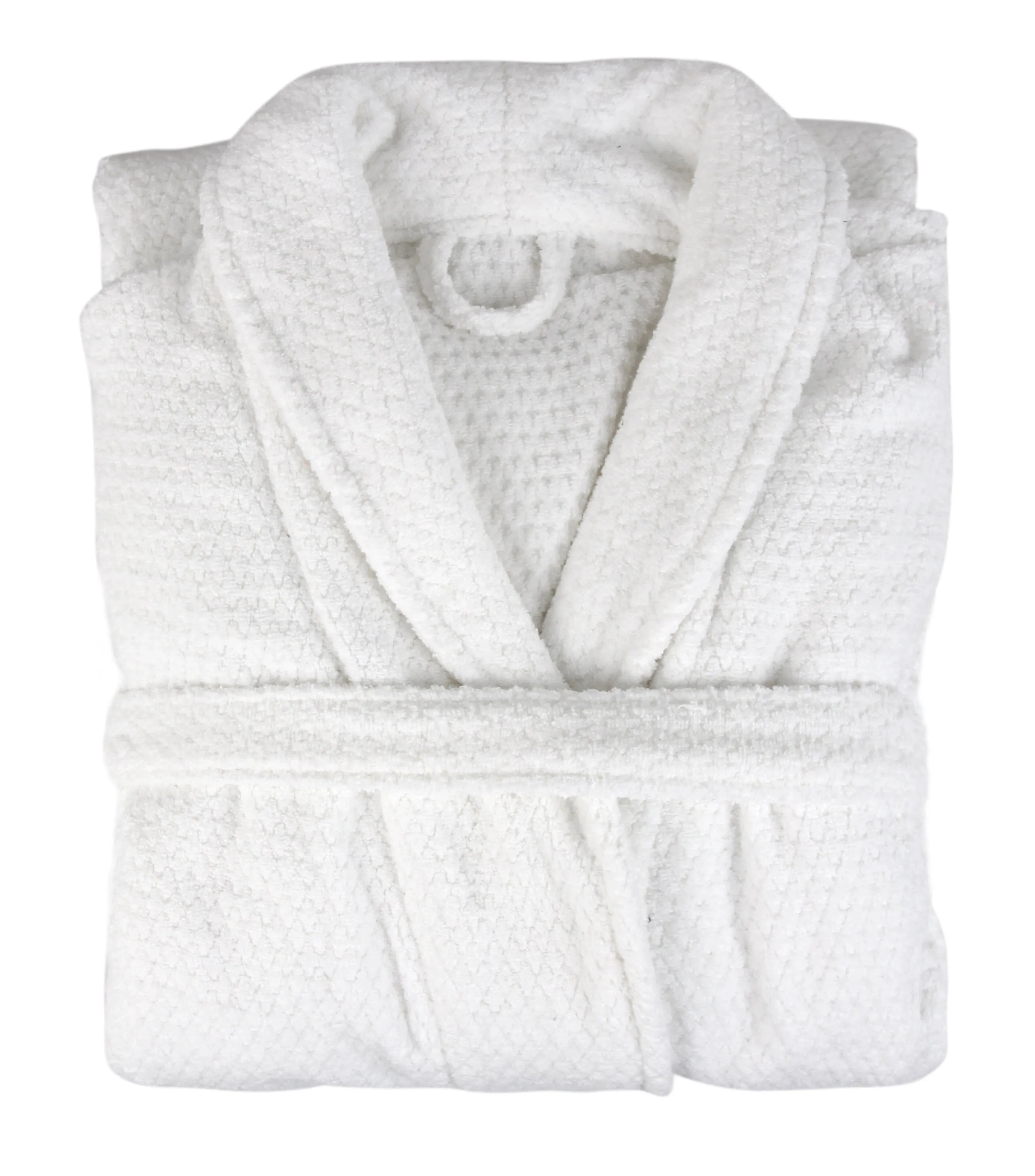 Diamond Jacquard Bathrobe, XL-XXL, White