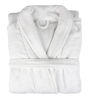 Diamond Jacquard Bathrobe, XL-XXL, White