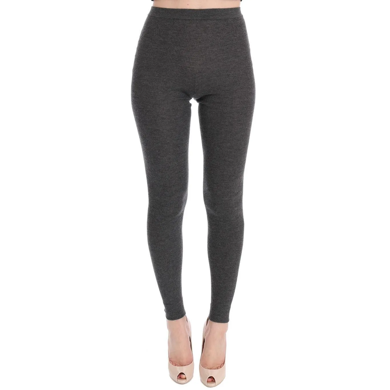 Dolce & Gabbana Chic Gray High Waist Cashmere Tights Pants