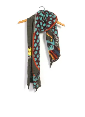 DRAGON DANCE & RAINBOWY | Compressed Wool Scarf | Khaki