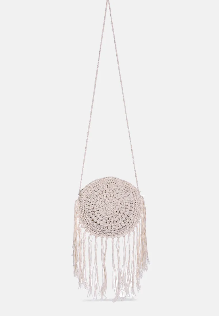 DREAM-CATCHER Handmade Crochet Boho Round Bag