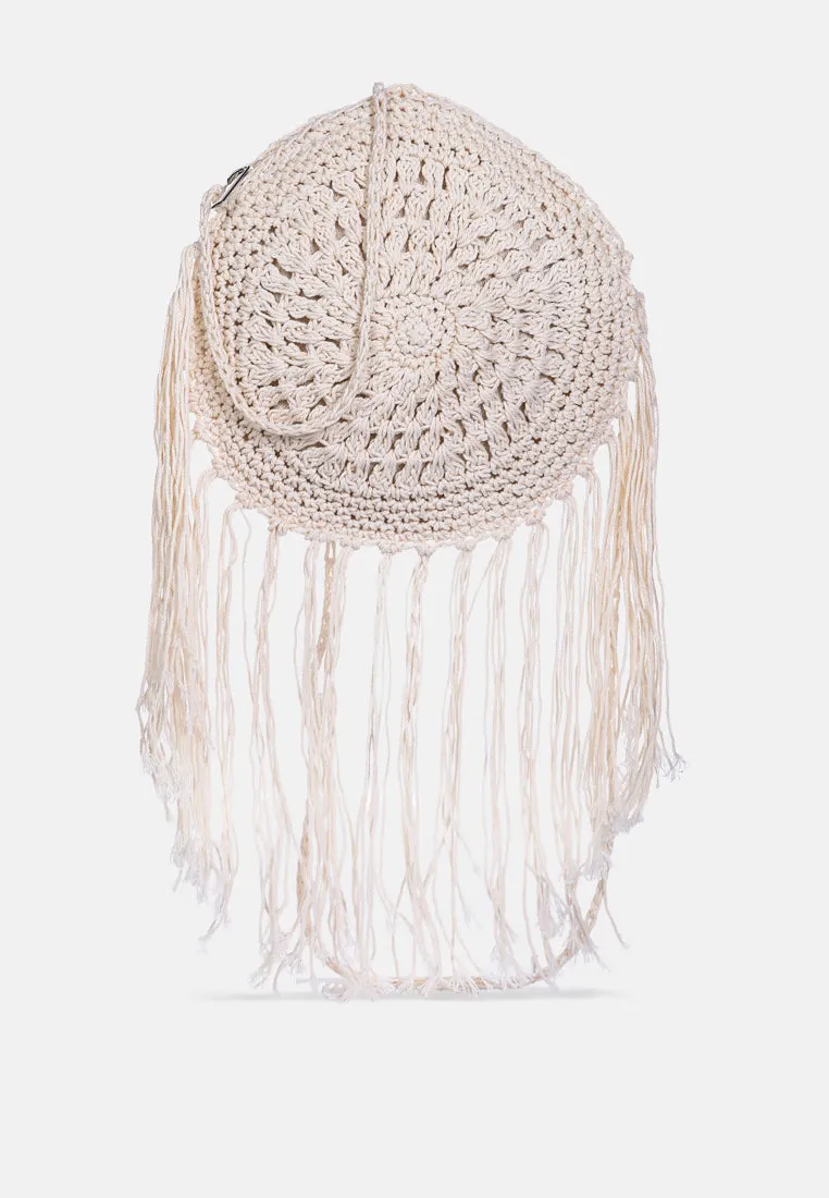 DREAM-CATCHER Handmade Crochet Boho Round Bag