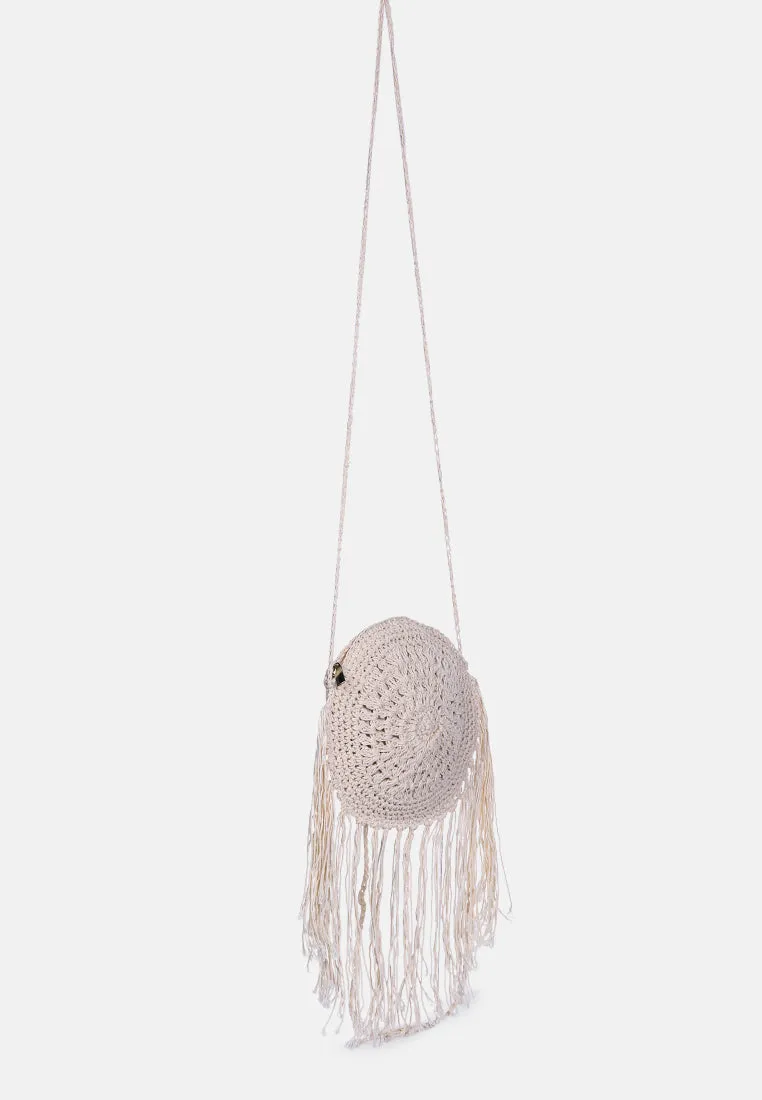 DREAM-CATCHER Handmade Crochet Boho Round Bag