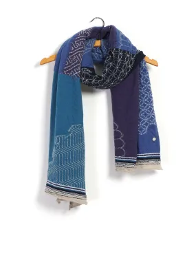 FUROSHIKI | Compressed Wool Scarf | Blue