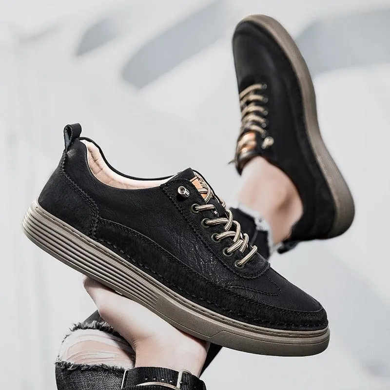 GE219 Men's Leather Vulcanized Sneakers Casual Shoes