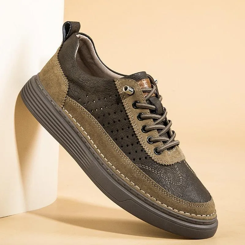 GE219 Men's Leather Vulcanized Sneakers Casual Shoes