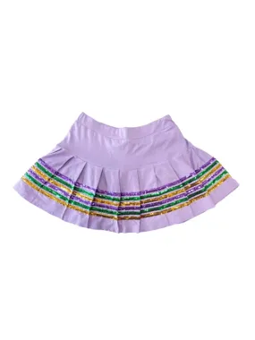 Girl's Mardi Gras Sequin Skorts in Lavender