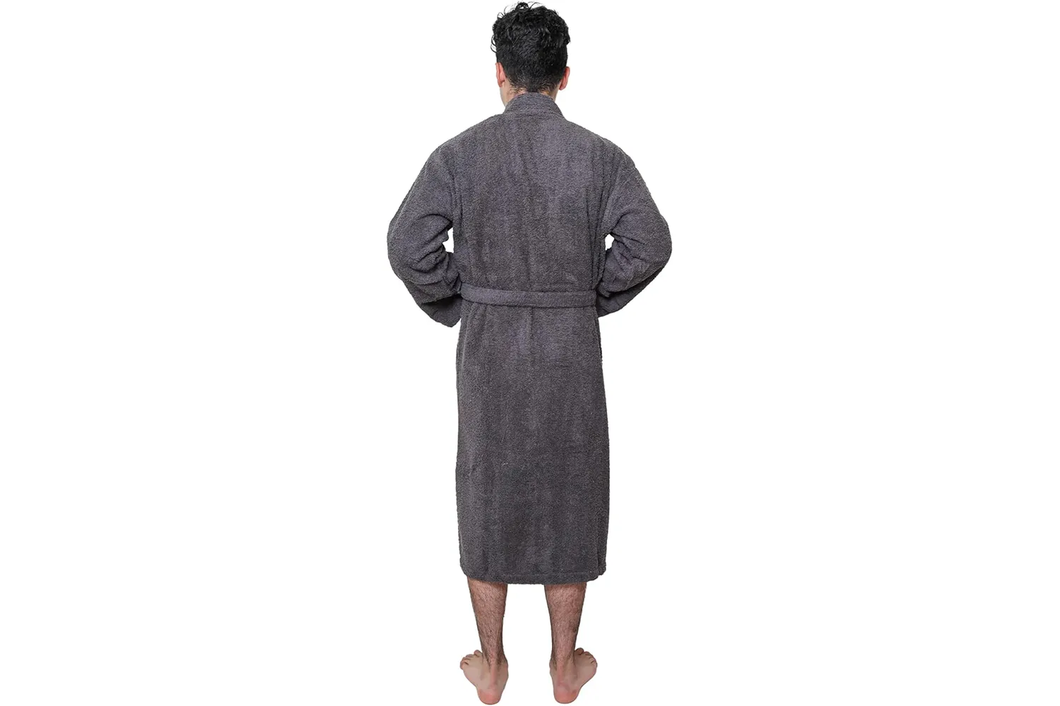 GOLD TEXTILES Premium Terry Cloth Robes for Man's Lightweight Bathrobe, Adjustable Towel Robe Belt with Collar