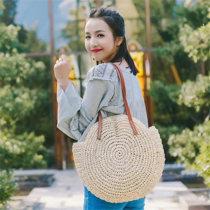 Handmade Woven Straw Beach Bags