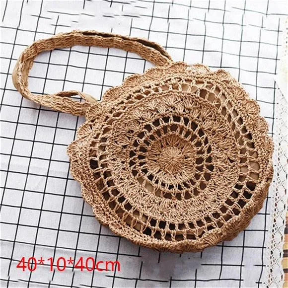 Handmade Woven Straw Beach Bags