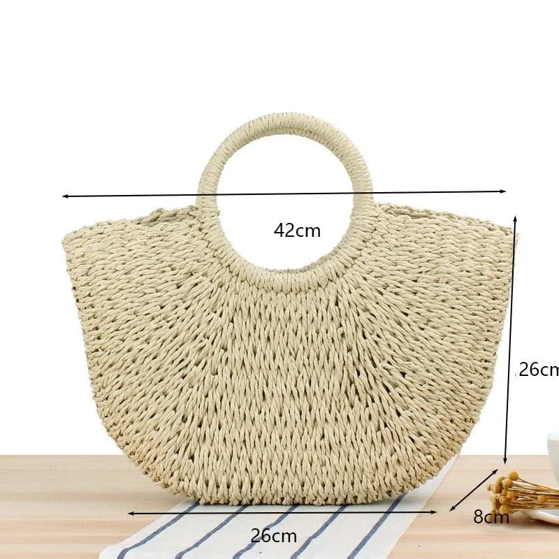 Handmade Woven Straw Beach Bags