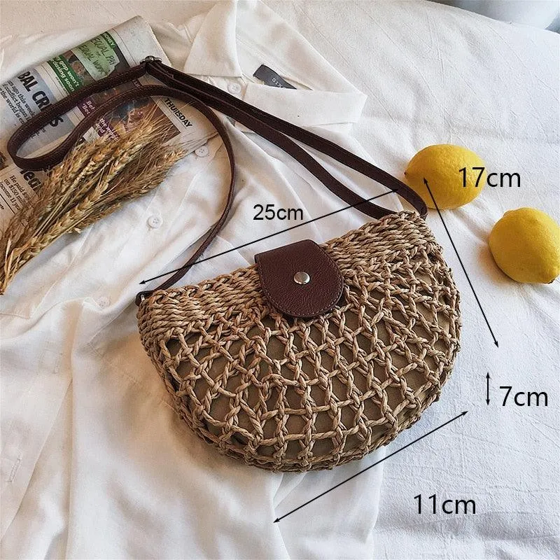 Handmade Woven Straw Beach Bags