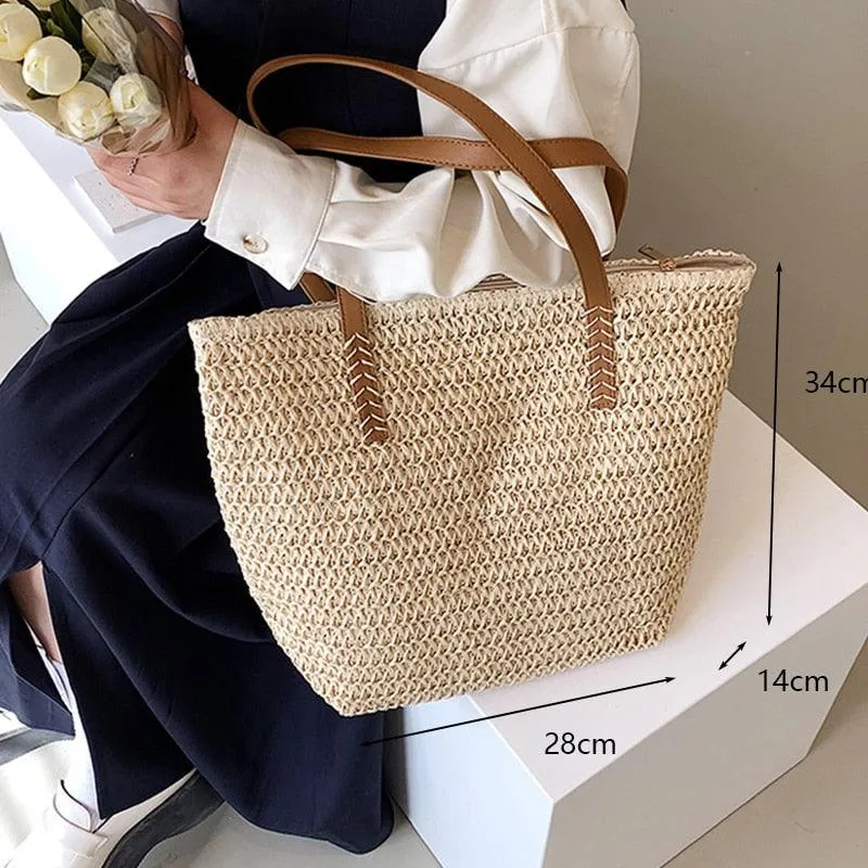 Handmade Woven Straw Beach Bags