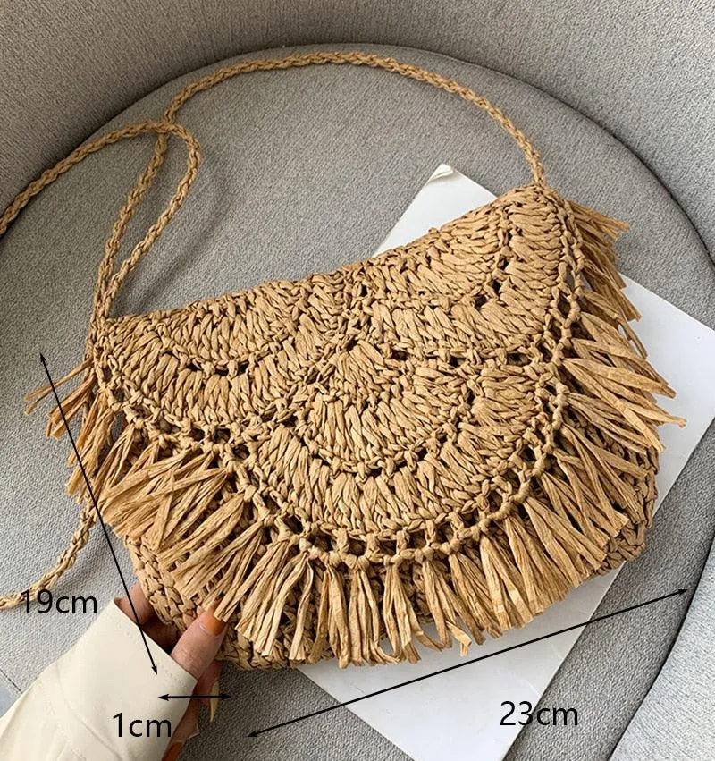 Handmade Woven Straw Beach Bags