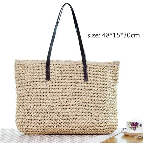 Handmade Woven Straw Beach Bags