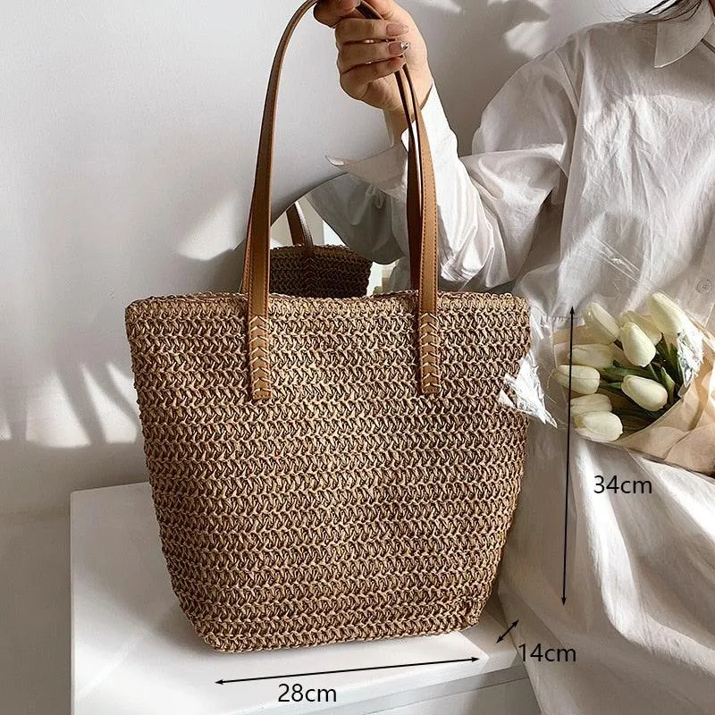 Handmade Woven Straw Beach Bags