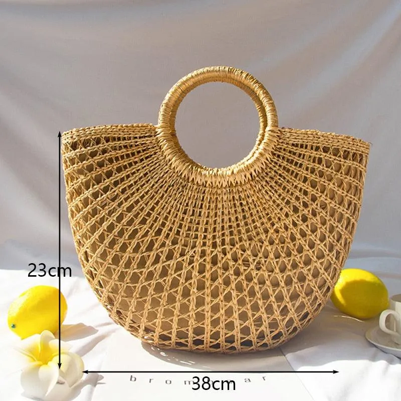 Handmade Woven Straw Beach Bags