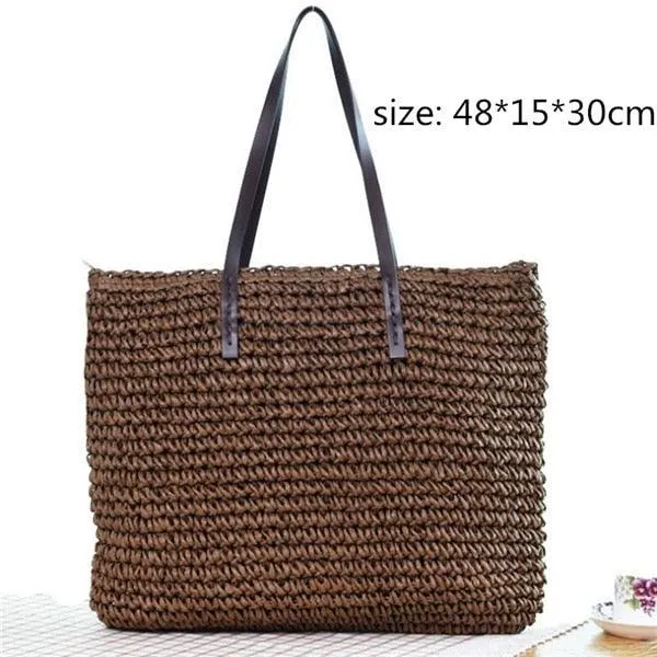 Handmade Woven Straw Beach Bags