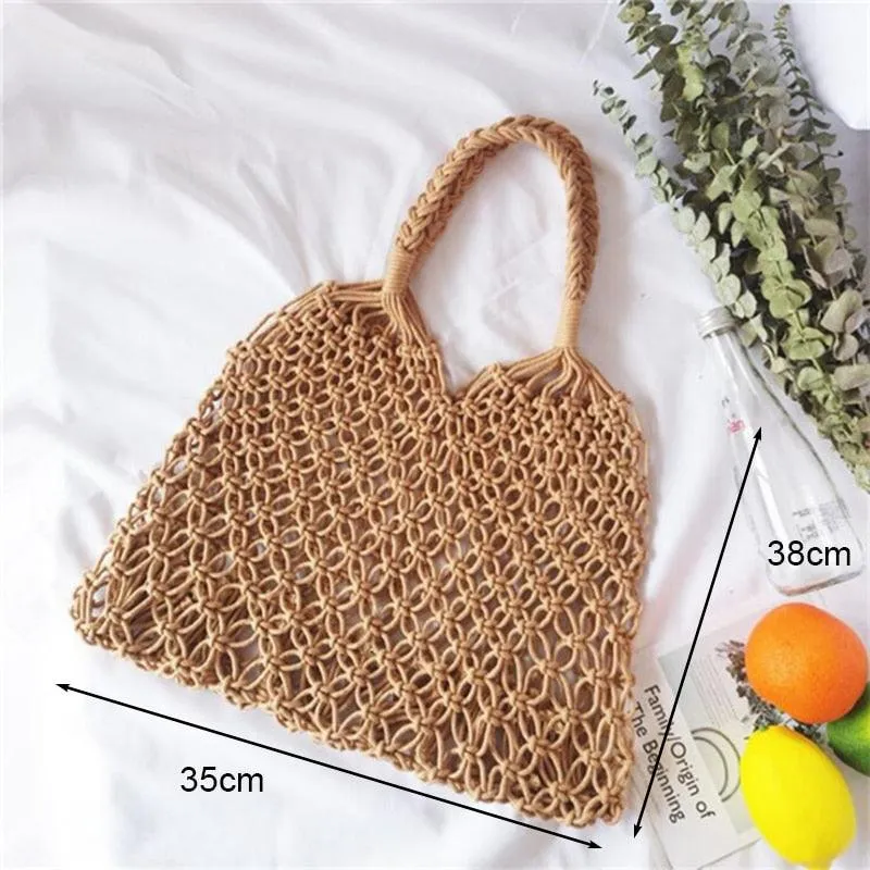 Handmade Woven Straw Beach Bags