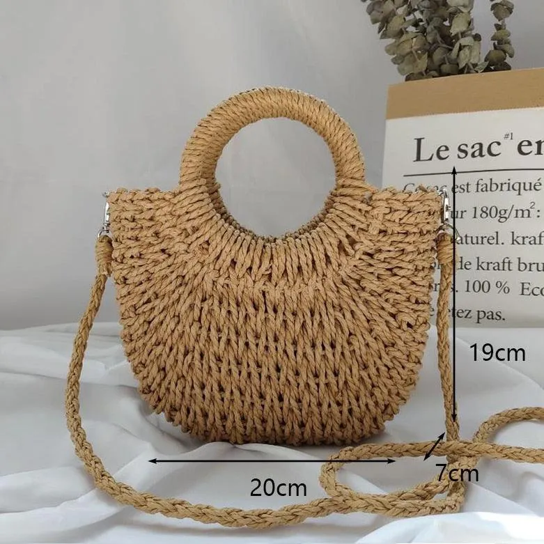 Handmade Woven Straw Beach Bags