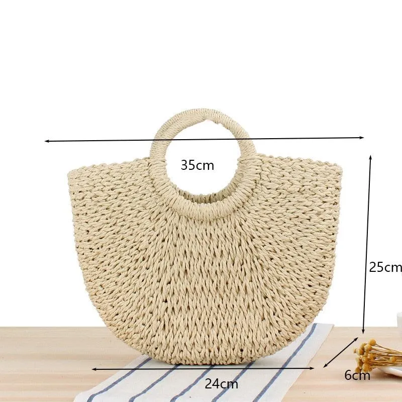 Handmade Woven Straw Beach Bags