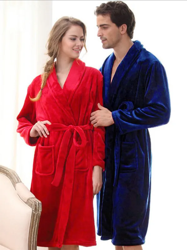 His & Hers Plush Fleece Robes - Multiple Colors