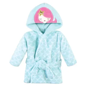 Hudson Baby Plush Animal Face Bathrobe, Mermaid